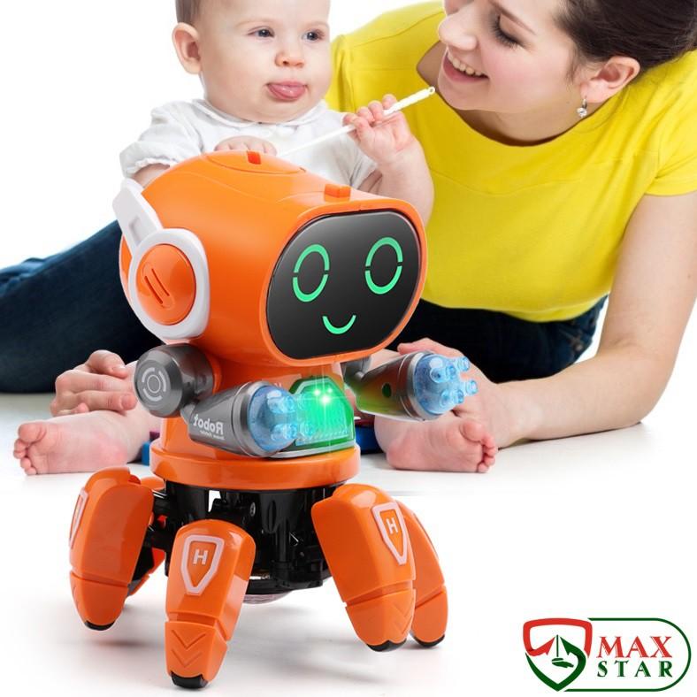 Robot đồ chơi thông minh phát nhạc nhảy múa gắn đèn led nhấp nháy vui nhộn trẻ em Đồ chơi robot