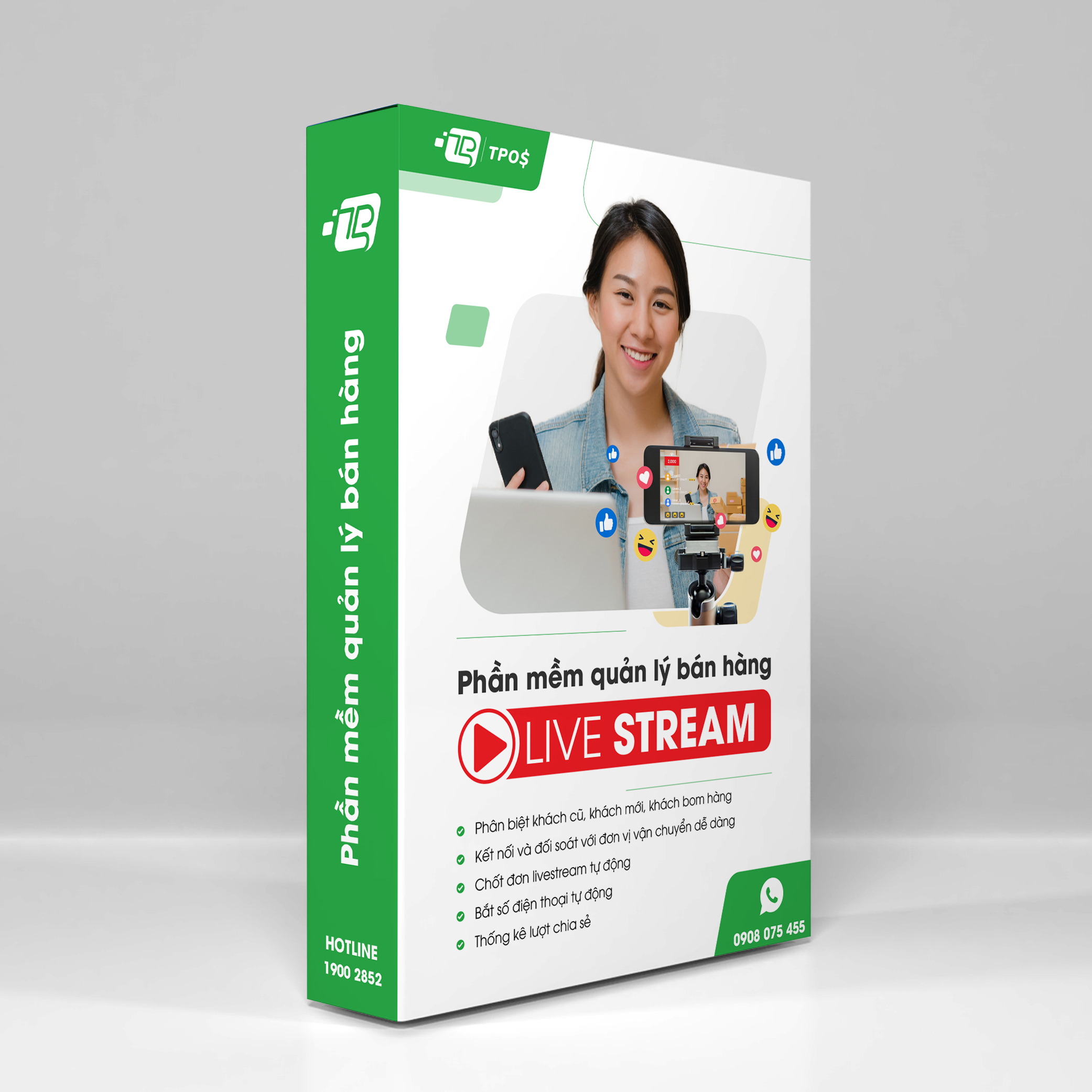 Phần mềm quản lý bán hàng và chốt đơn hàng Livestream TPos - Gói tháng- Hàng Chính Hãng