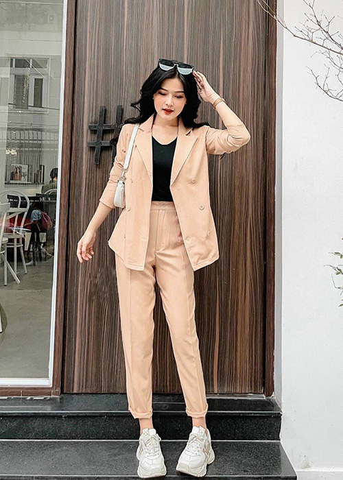 Set Bộ Áo Vest Quần Dài Cotons Lạnh Kèm Áo Thun Lót Trong Cá Tính