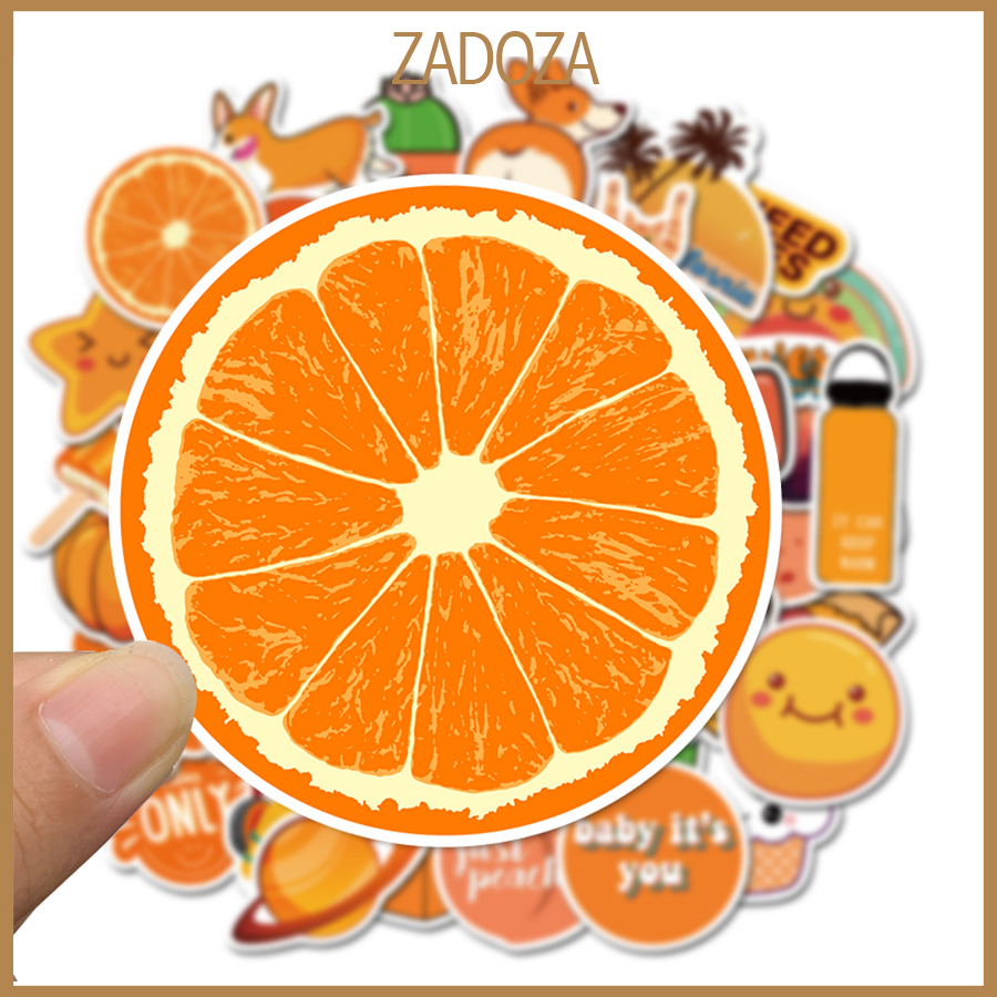 Sticker decal chủ đề tone cam orange dán laptop , điện thoại,bình nước hình dán trang trí