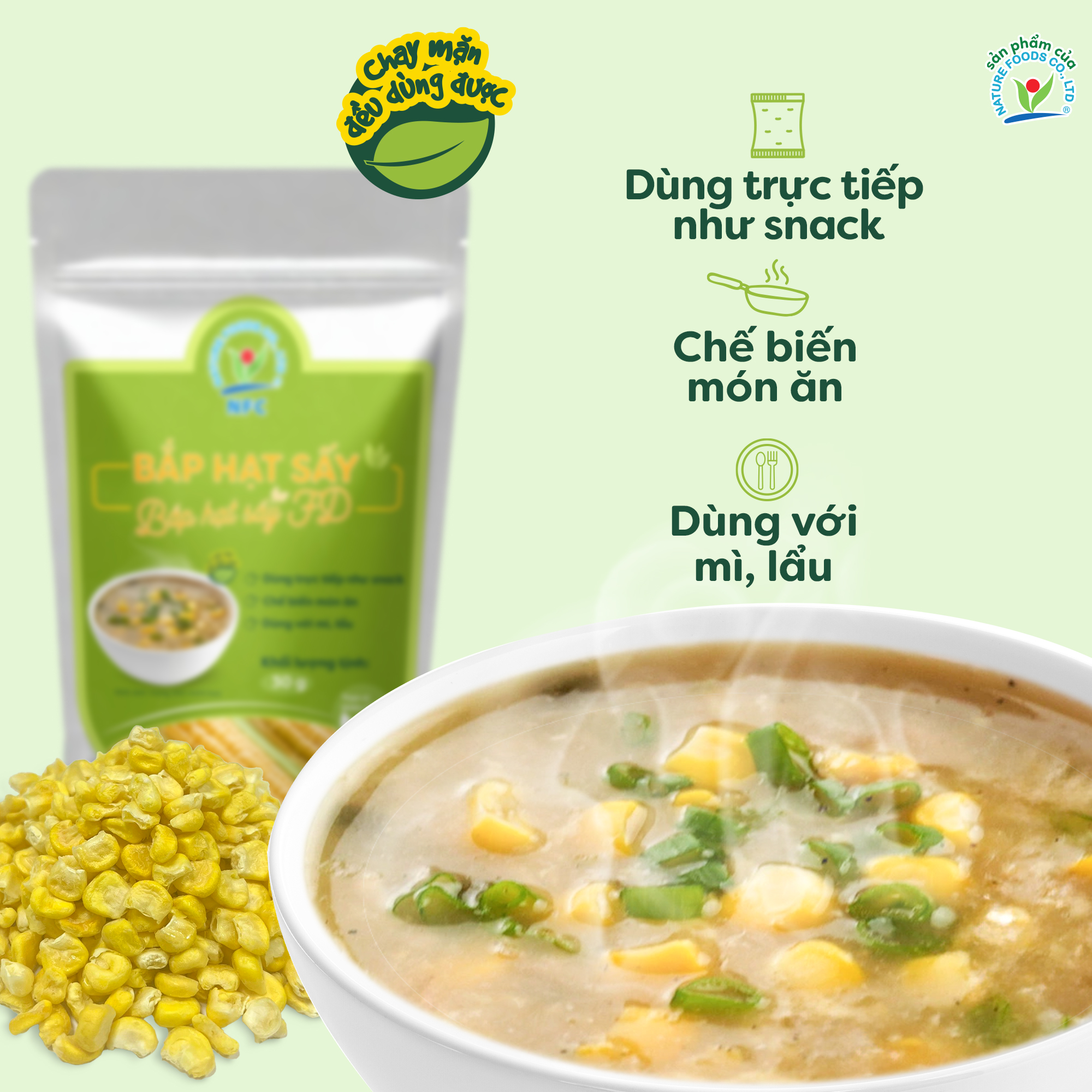 Snack Ăn Vặt Bắp Hạt Sấy Thăng Hoa 30g NFC