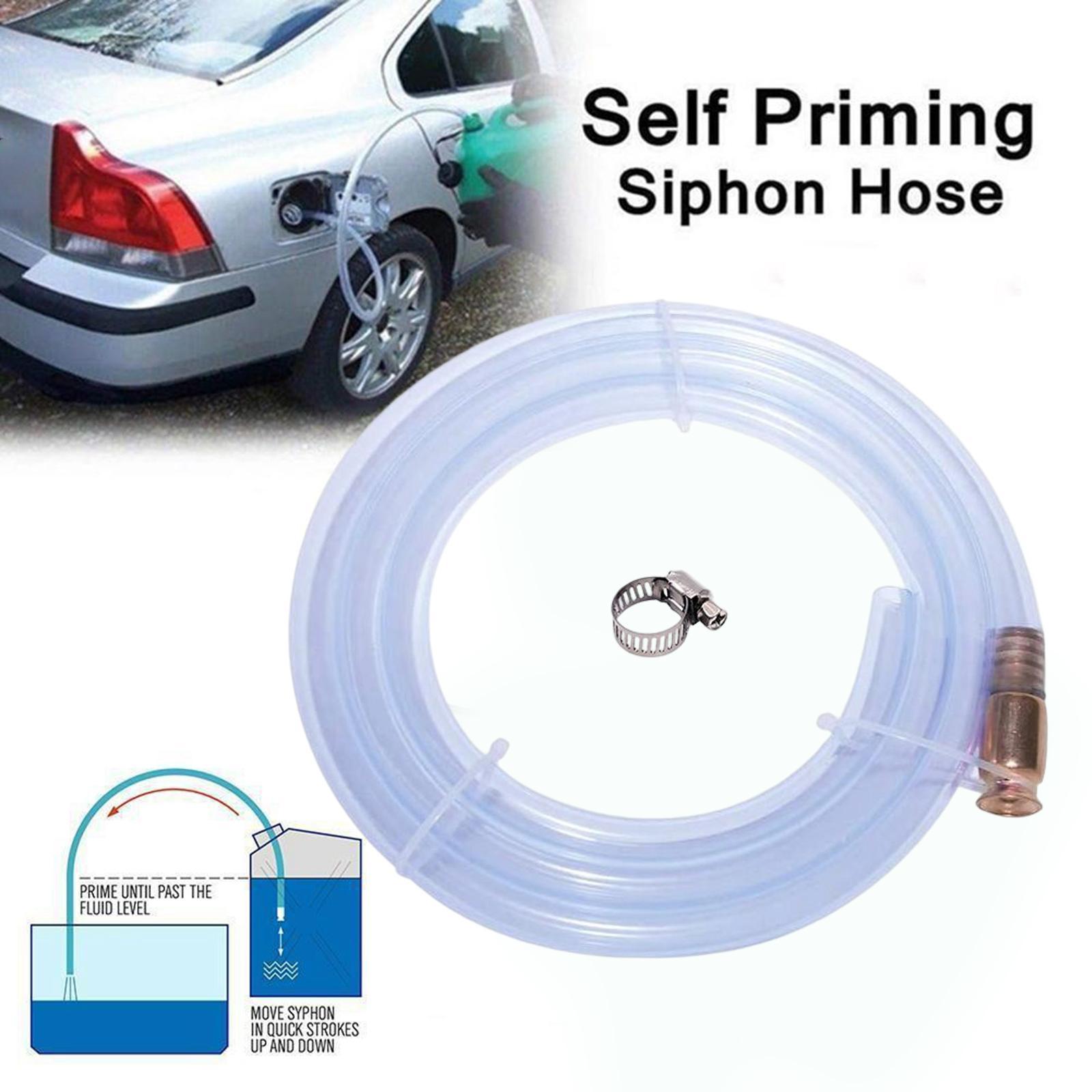 Gasoline Siphon Hose 10ft Automatic Pumping Pipe for Tractor Vehicle
