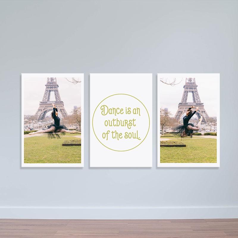 Bộ 2 tranh treo tường phòng tập nhảy”Dance is my life” | Tranh phòng thu W3483