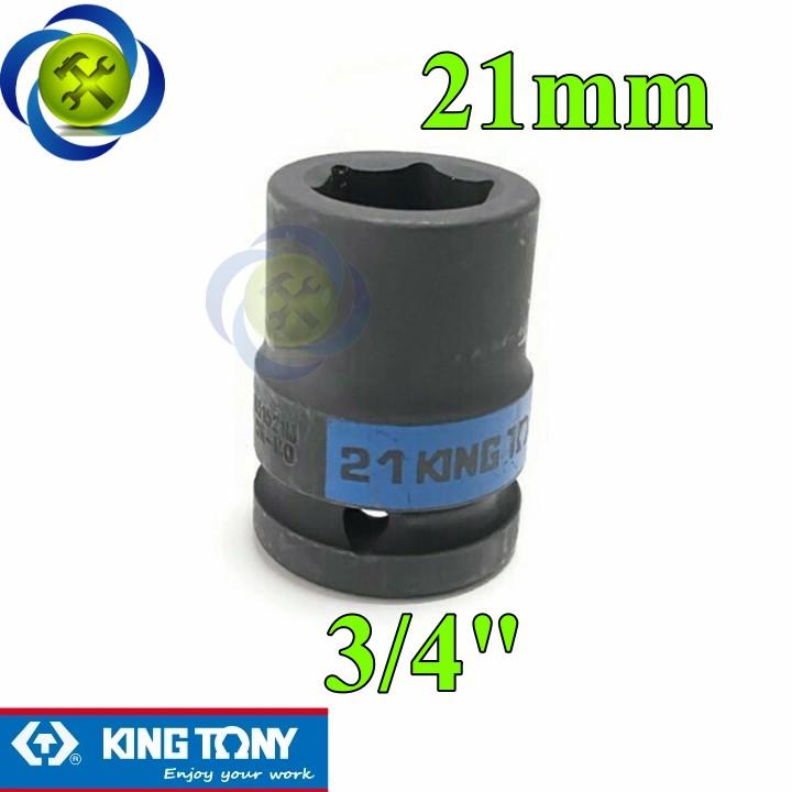 Tuýp 21mm 3/4 Kingtony 651521M loại ngắn 6 cạnh màu đen