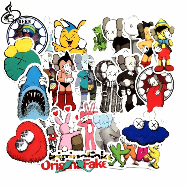 Sesame Street & Kaws Stickers set 30 ảnh có ép lụa "Giao mẫu ngẫu nhiên"