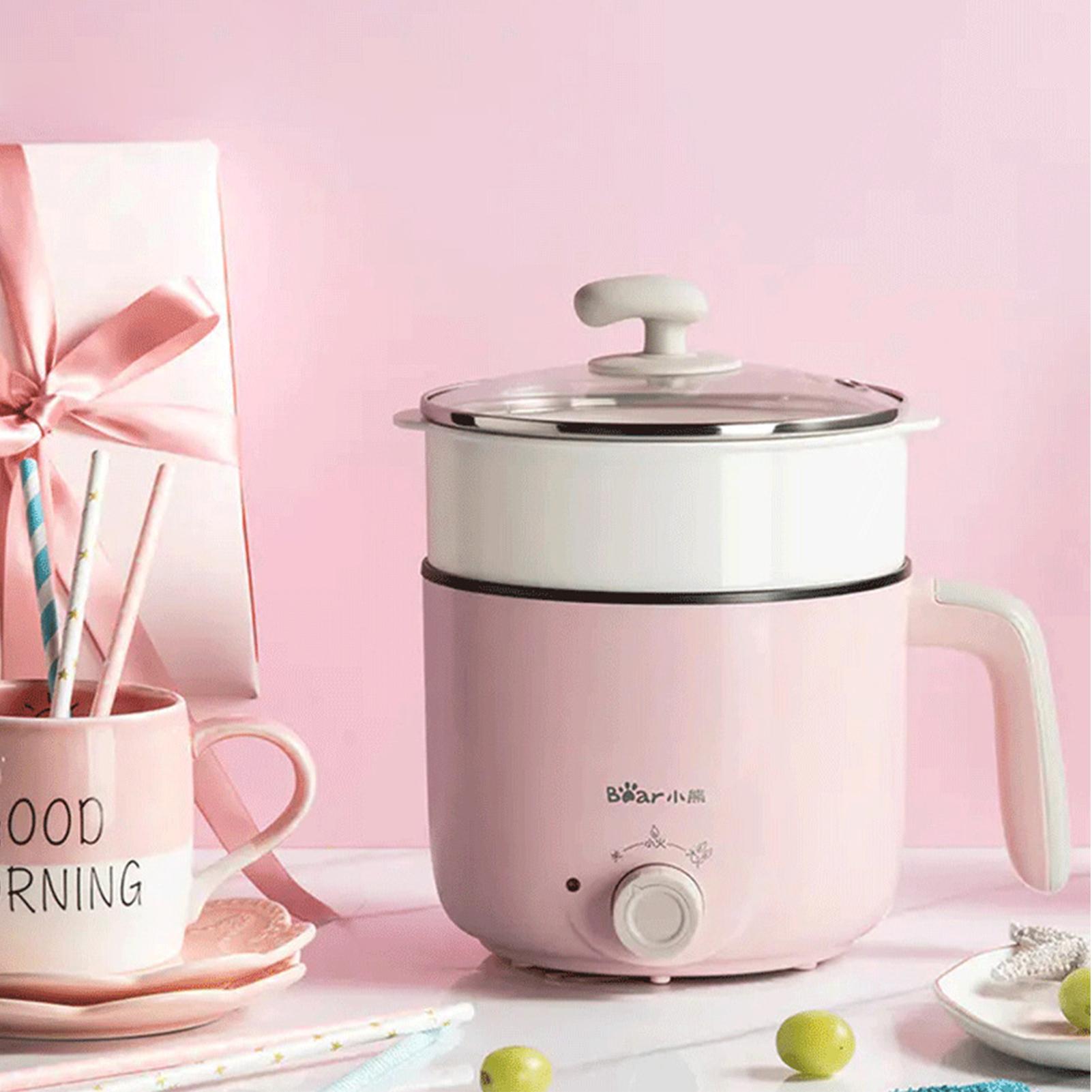Lẩu điện đa năng dung tích 2.2L, Lòng nồi chống dính tiện lợi bằng thép không gỉ chất lượng cao bên trong và nắp kính chống ố