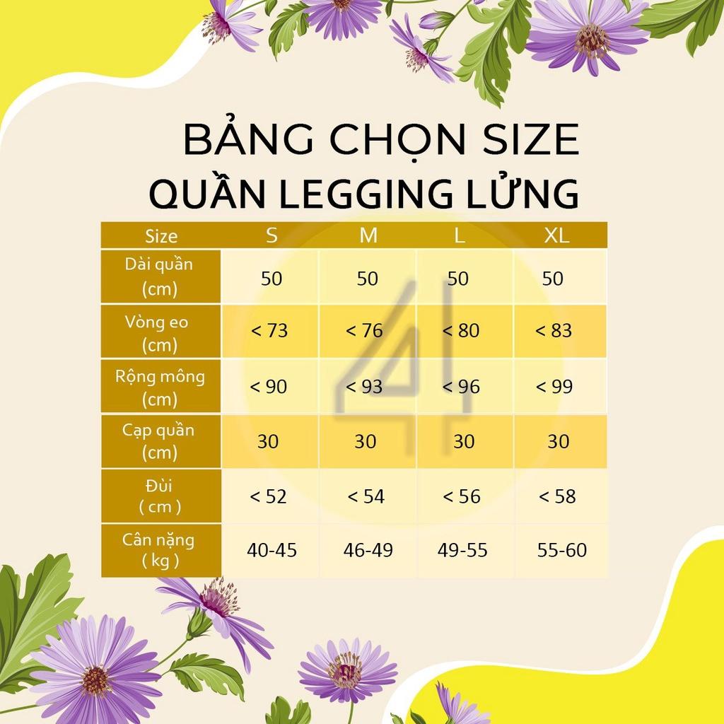 Quần legging lửng 4LOVA vải thun cao cấp biker nữ đùi ngố đồ mặc nhà dáng ôm bó lưng thun tập gym yoga bigsize