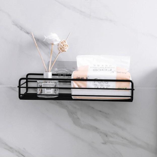 VB48 Kệ nhà tắm chữ nhật TẶNG Miếng Dán Siêu Dính, KHÔNG KHOAN ĐỤC kệ nhà tắm, phòng bếp KHÔNG RỈ