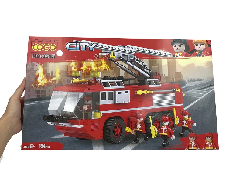Đồ Chơi Lắp Ráp Phát Triển Trí Tuệ - Xe Cứu Hỏa COGO No.3615