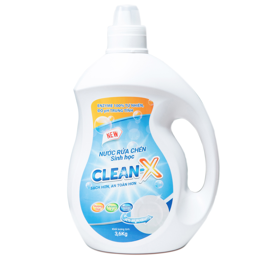 COMBO 2 Can 3,6KG - NƯỚC RỬA CHÉN BÁT SINH HỌC CLEANX 3.6kg