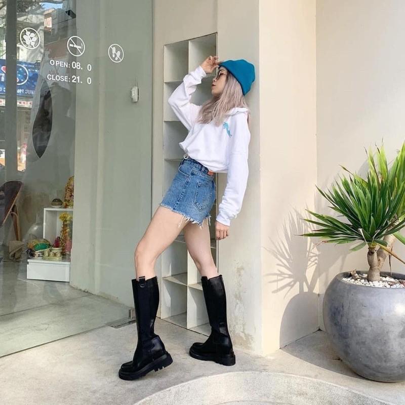 Quần Short Jeans Lưng Cao Xuất Xịn