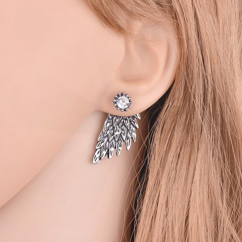 Hoa tai mạ bạc đính đá nhân tạo dành cho nữ cá tính phong cách hàn quốc ; B04 - BONMIE