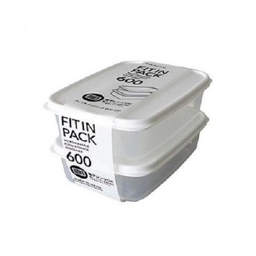 Set 2 hộp nhựa nắp dẻo 600ml Nhật Bản