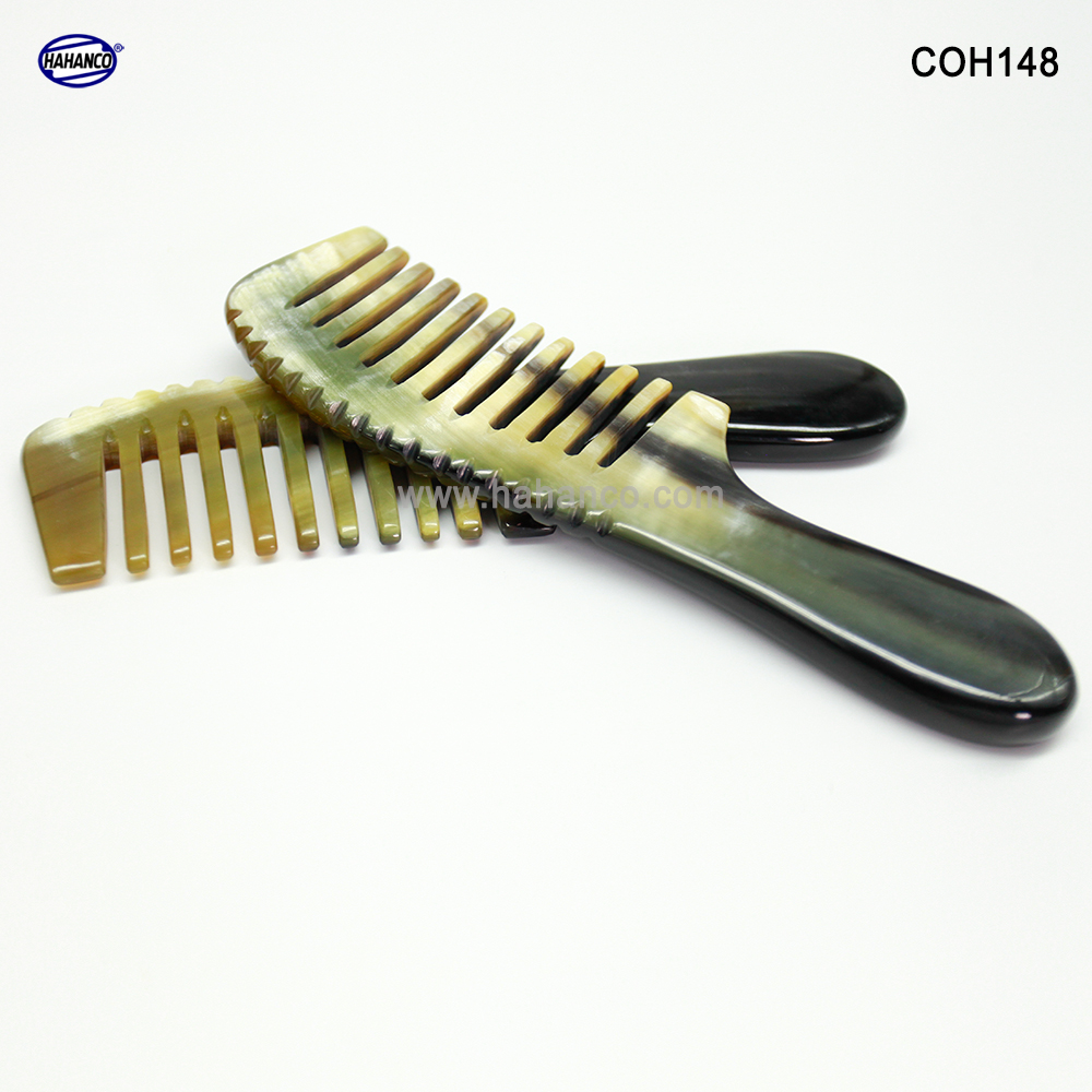 Lược Sừng răng thưa chải tóc xoăn/ xù rối (Size: XL - 20cm) COH148 - Giúp thư giãn Massage đầu, lưu thông máu - Chăm sóc tóc