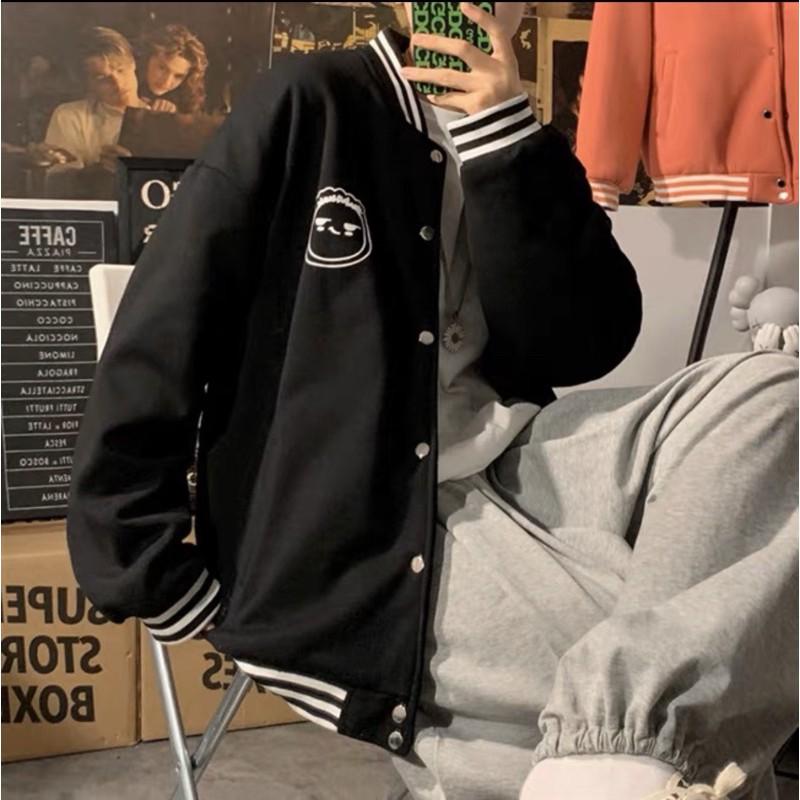 Áo Khoác BOMBER FACE tay dài form rộng chất xịn mịn UNISEX