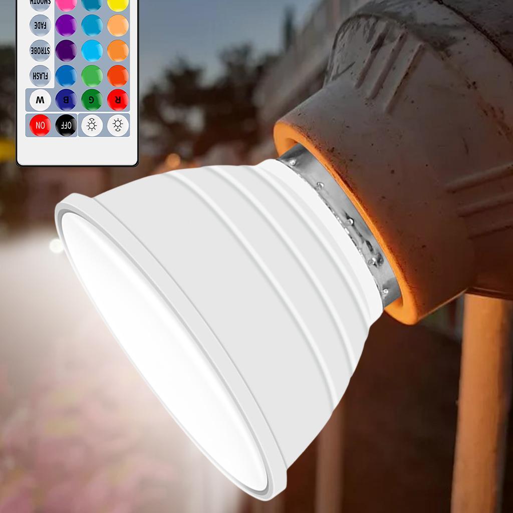 Color Changing E27 Light Bulb Lamp RGB with Remote Cream Lens White