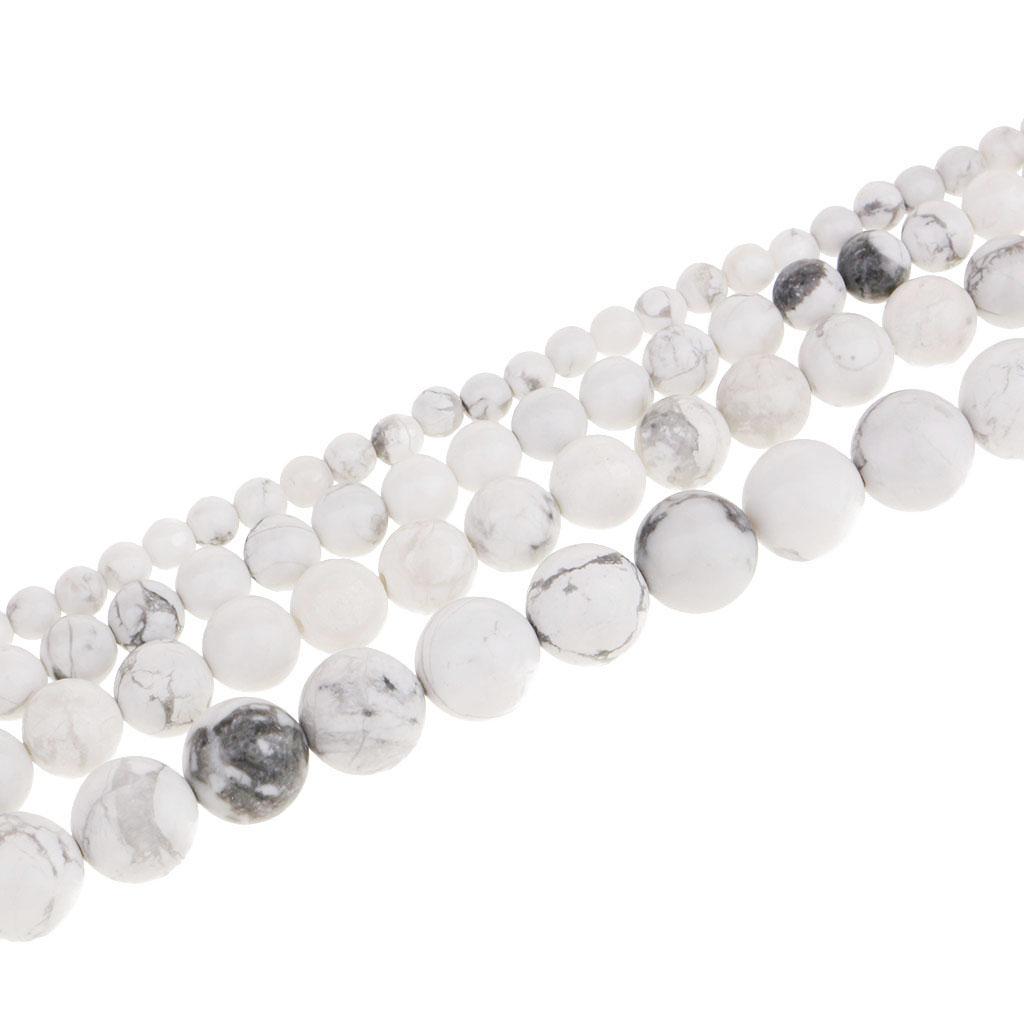 Natural White Howlite Gemstone Round Loose Beads for DIY Jewelry Making 4MM