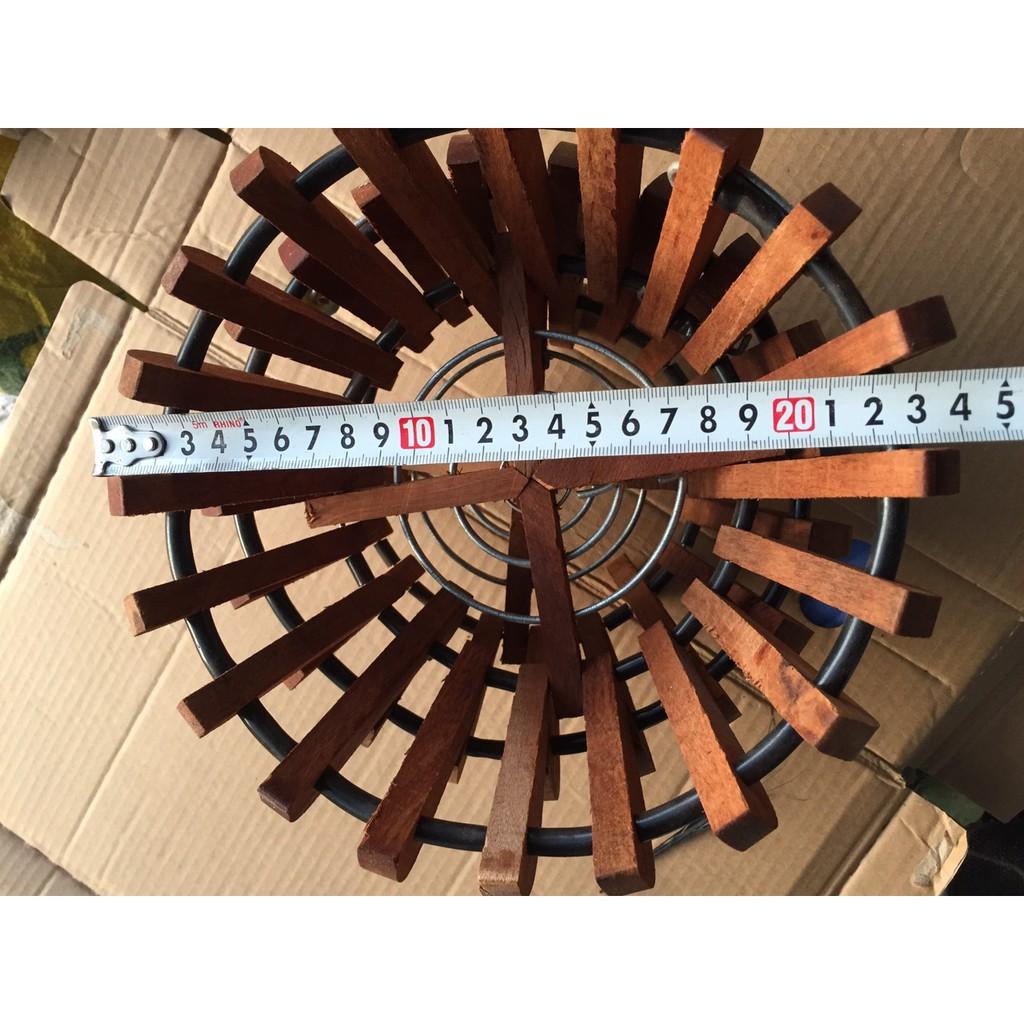 Combo 2 chậu gỗ Đường kính lọt lòng 20cm - Bí