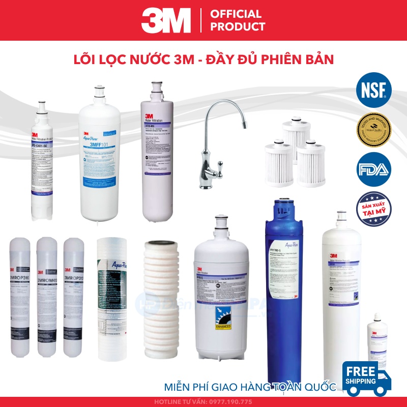 Lõi Lọc Nước 3M Full Models Nhập Khẩu Mỹ - Hàng Chính Hãng 3M - AP110 AP2-C405-SG AP2C405SG RT20B16G20NN HSF-IR HSFIR HF10-MS HF20-MS HF20MS BREW120 FF100 3MFF101 HF40-S HF40S HF90-S HF90S AP420 HF90 HF8-S HF8S AP917HD-S AP917HDS PARTEK...