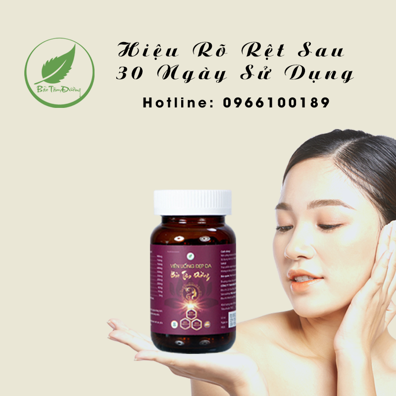 Viên uống đẹp da chống lão hóa Đông y Bảo Tâm Đường lọ 60 viên , Viên uống điều trị nám , tàn nhang từ Collagen và thảo mộc
