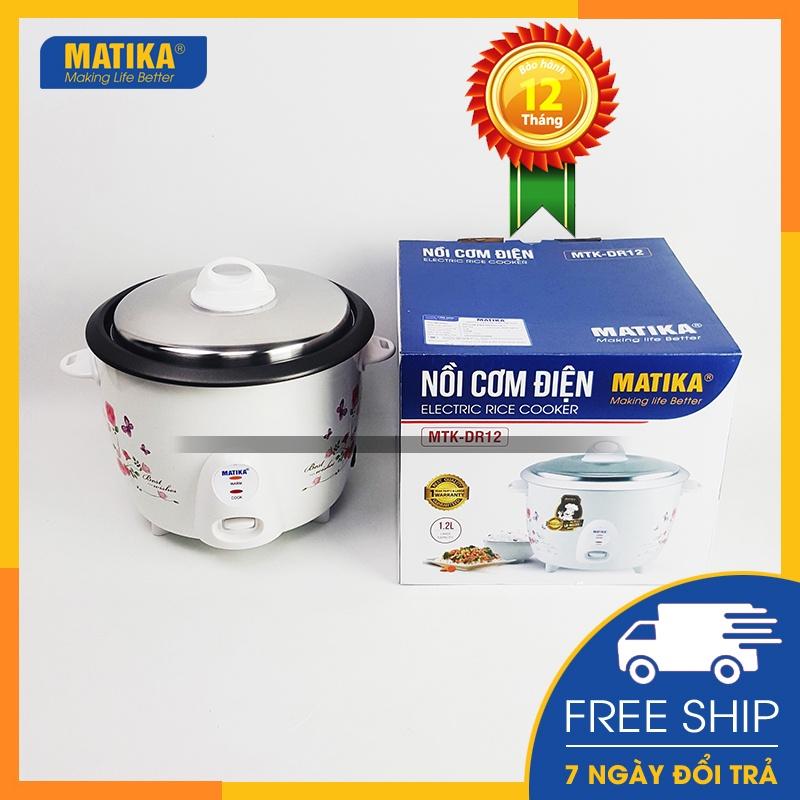 Nồi cơm điện MATIKA nắp rời 1,2l - 500w thiết kế xinh xắn MTK-DR12 - Hàng chính hãng