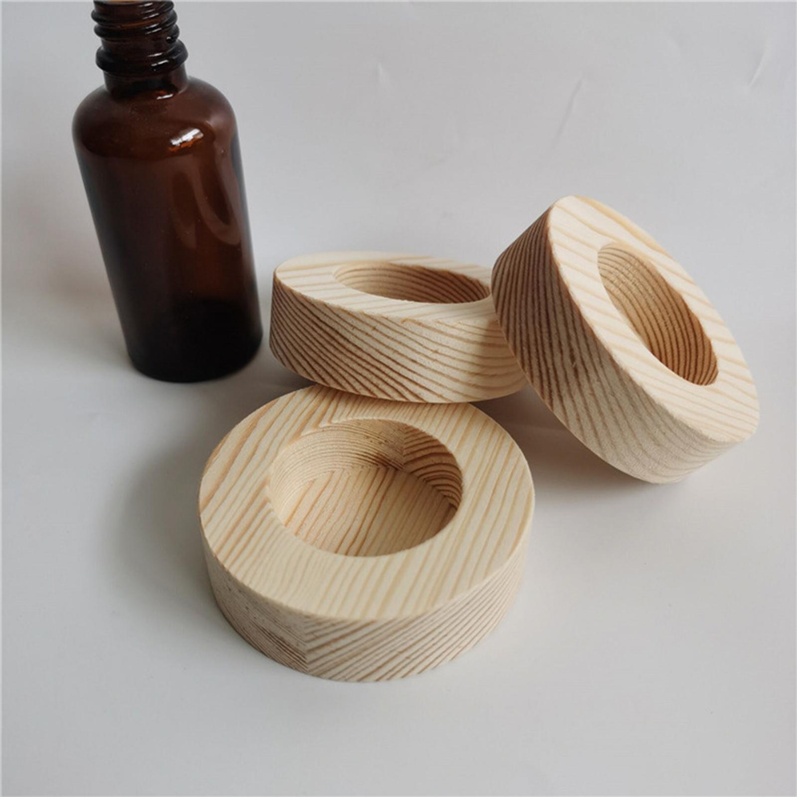 2x Essential Oil Display Storage Organizer Bottles Holder 50ml Single Slot Hole Diameter 1.5inch Hard Pine Wood Rack Presentation Shelf