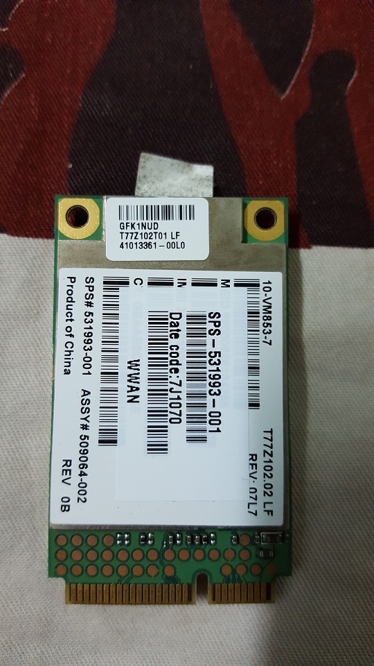 Card WWAN 3G Qualcomm HP UN2420 - Gobi 2000 dùng cho HP 2540p,8440p,8440w,8540w,8740w - Hàng nhập khẩu