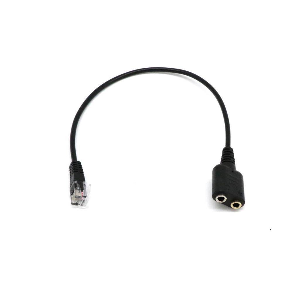 RJ9 Male to 2x 3.5mm Female Headset Phone MIC Audio Splitter Adapter Cable + 3.5mm Male To 2 Female Audio Jack Earphone Headphone 2 Way Splitter Adapter