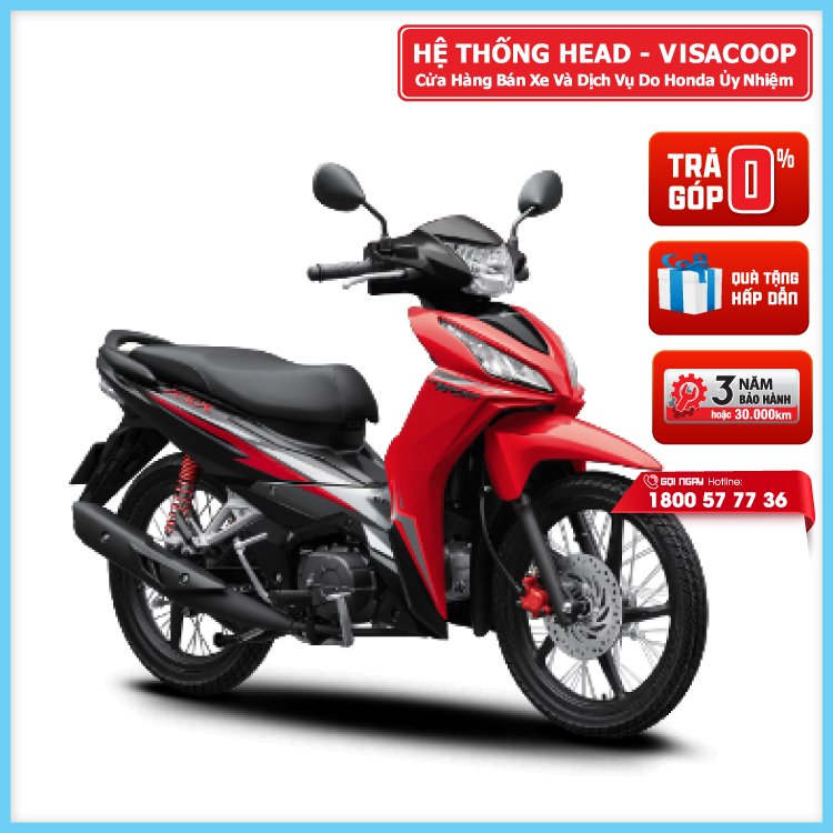 Xe máy Honda Wave RSX 2024 - Đỏ đen bạc - Thể thao