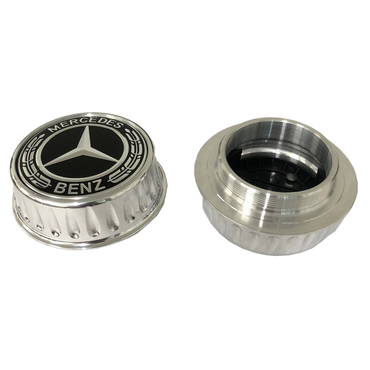Logo chụp mâm, ốp lazang bánh xe ô tô dùng cho xe Mercedes và Maybach đường kính ngoài 83mm, đường kính xoáy ren 69mm, cao 50mm
