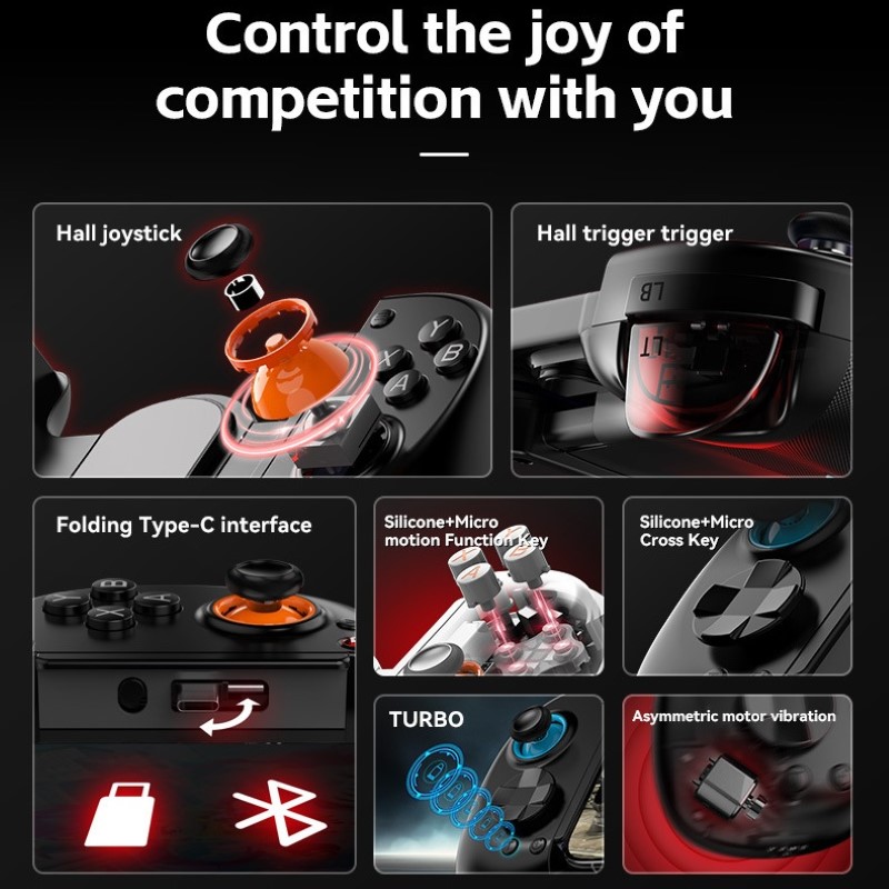 Gamepad Tay Game không dây D8 Bluetooth hoặc gắn trực tiếp điện thoại , siêu nhạy , không trễ cho điện thoại máy tính hàng nhập khẩu