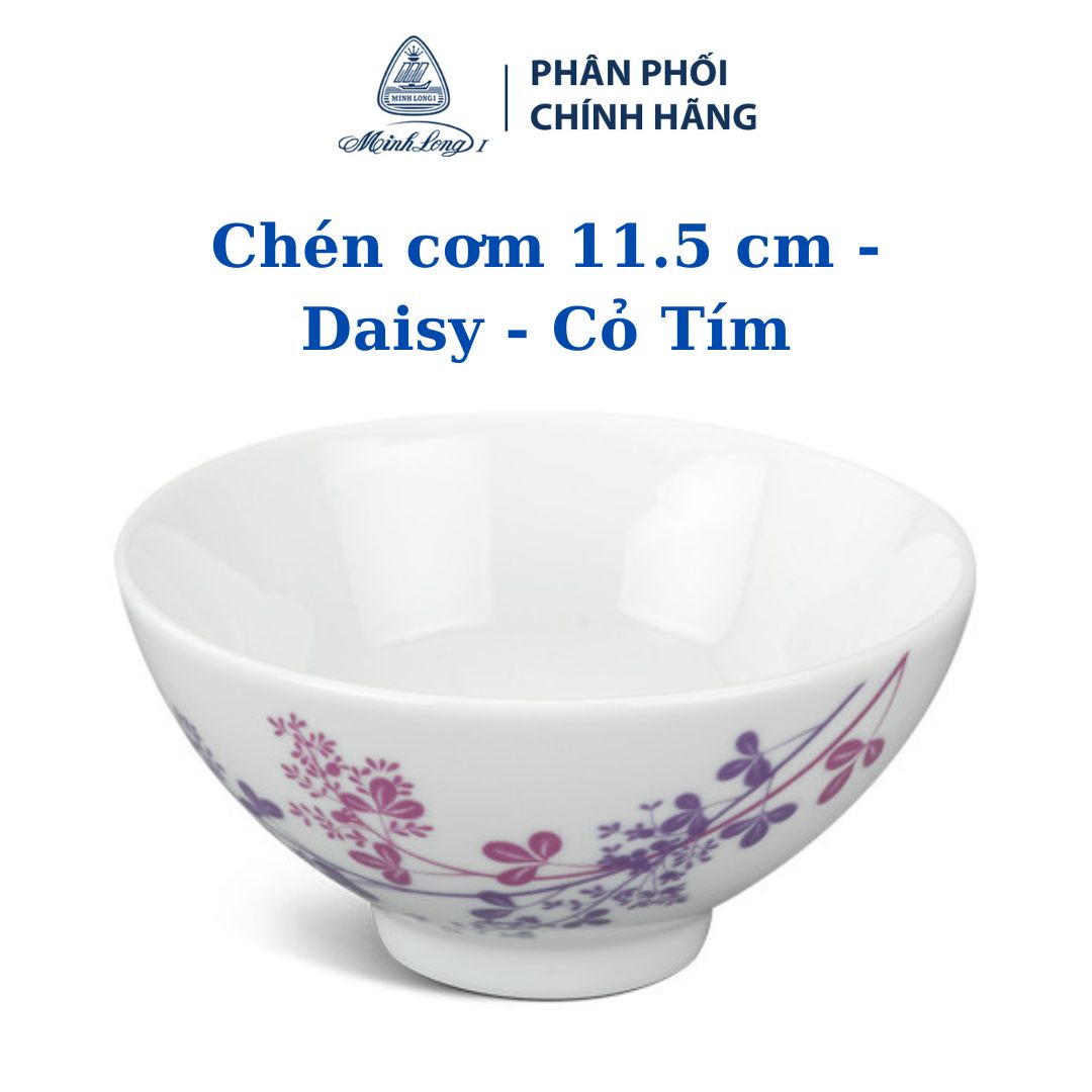 Bộ 10 chén cơm 11.5 cm - Daisy - Cỏ Tím - Gốm sứ cao cấp Minh Long - Quà tặng tân gia, bạn bè, đối tác, gia đình