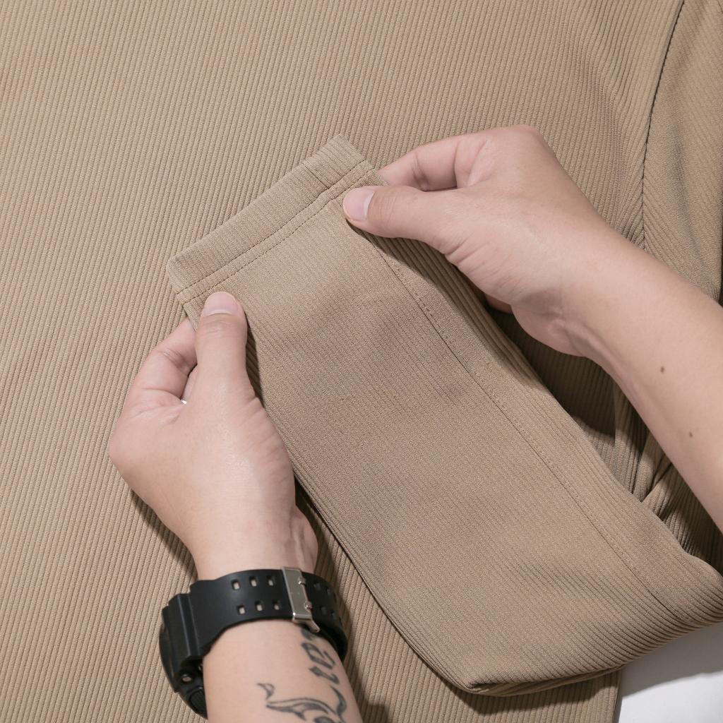 Áo Thun Nam Tay Dài BY COTTON Coffee Brown Long Sleeve Tee