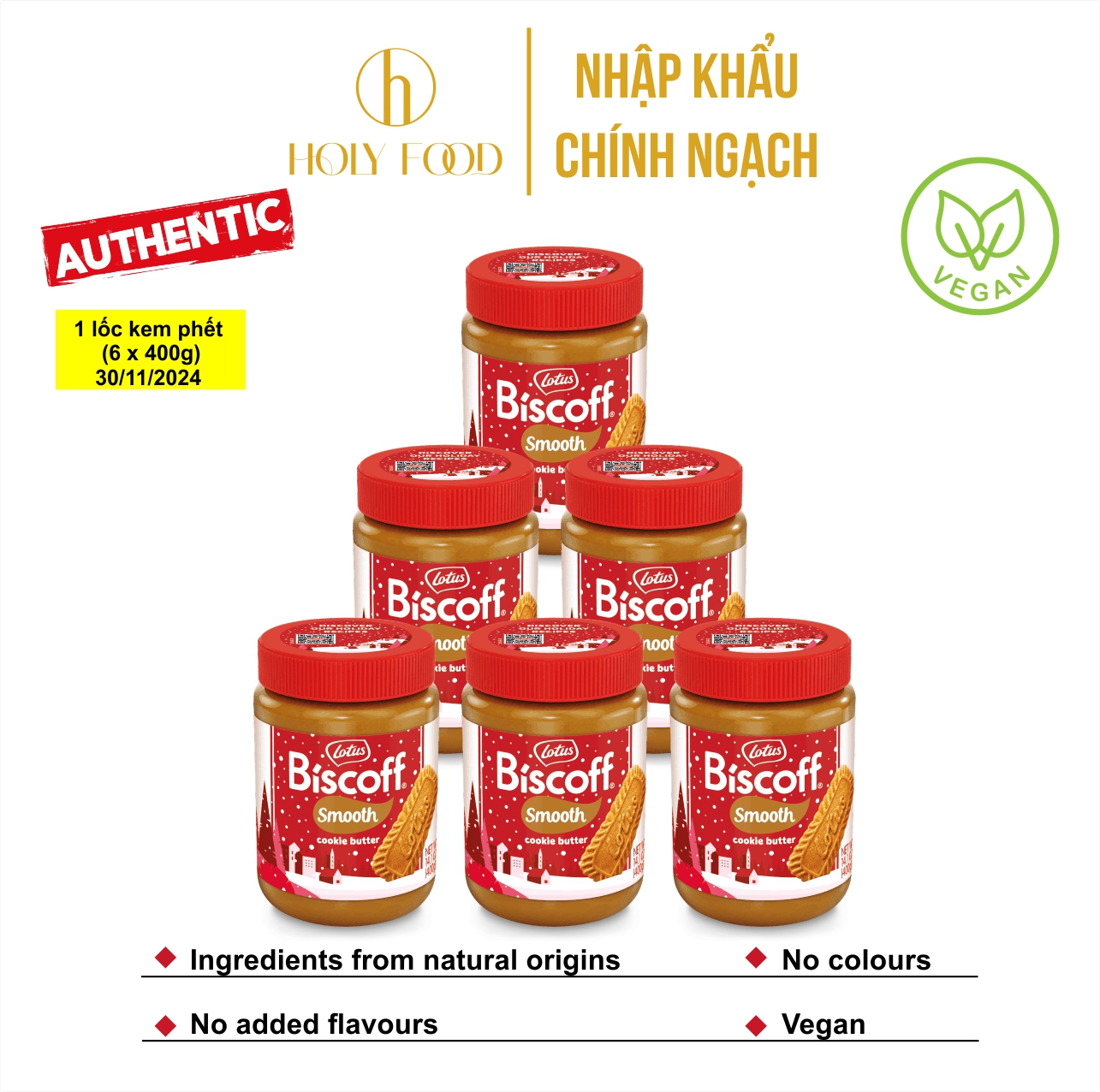 1 Lốc Kem phết bánh Lotus Biscoff Spread thơm ngon hương vị quế 400g Xuất xứ Bỉ