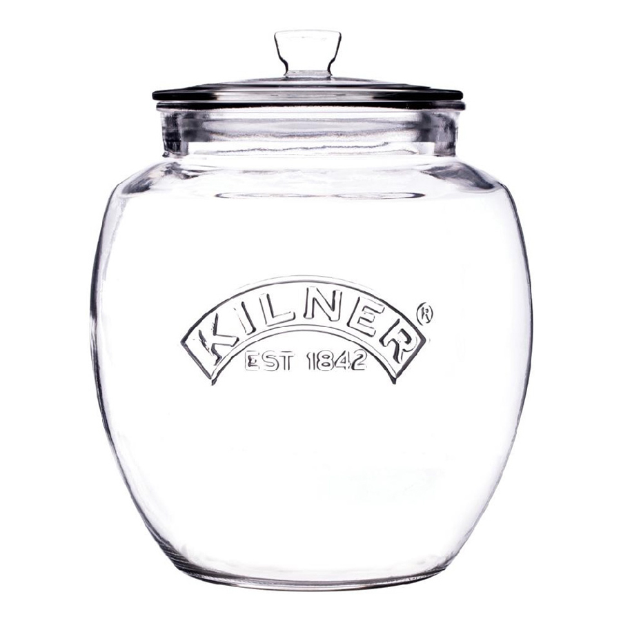 Kilner Hũ Thủy Tinh Tròn Vuôngvát Cạnh - Nhiều Kích Cỡ - Bầu - 2L