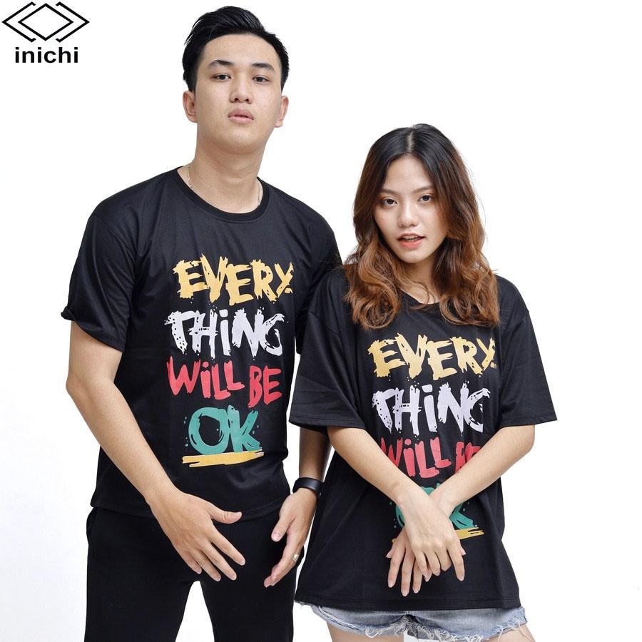 Áo thun tay lỡ form rộng INICHI IC585 cho cả nam nữ in chữ OK