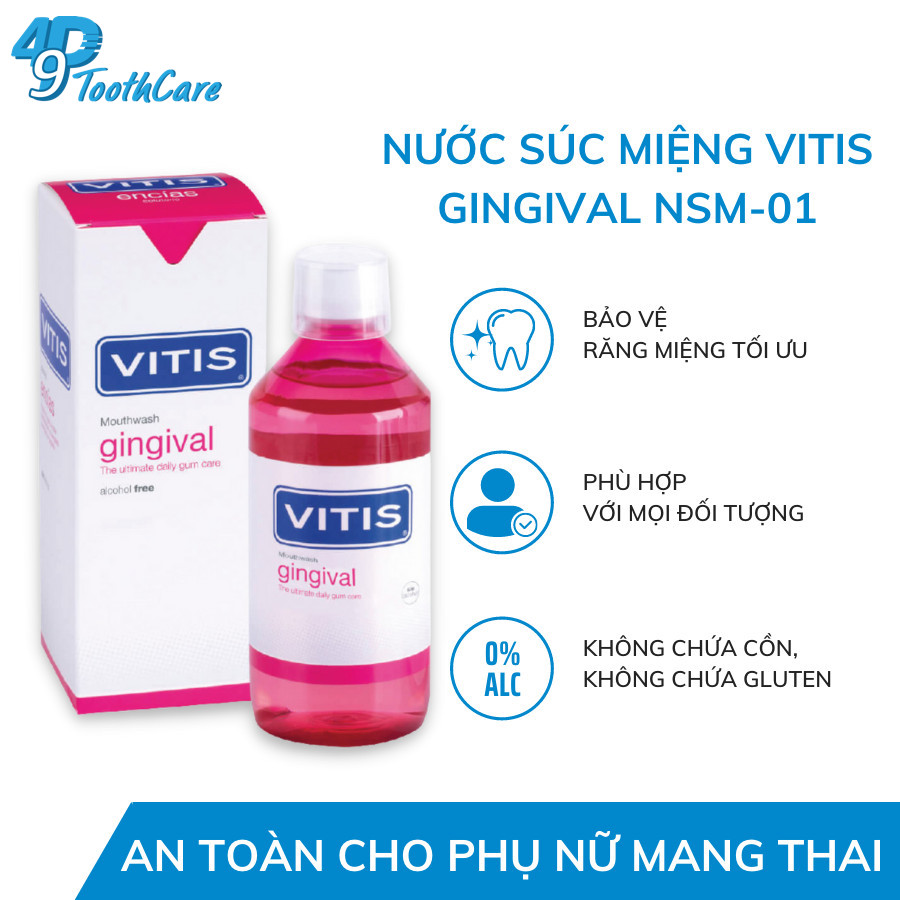 Nước súc miệng dành cho nướu nhạy cảm Vitis Gingival 500ml