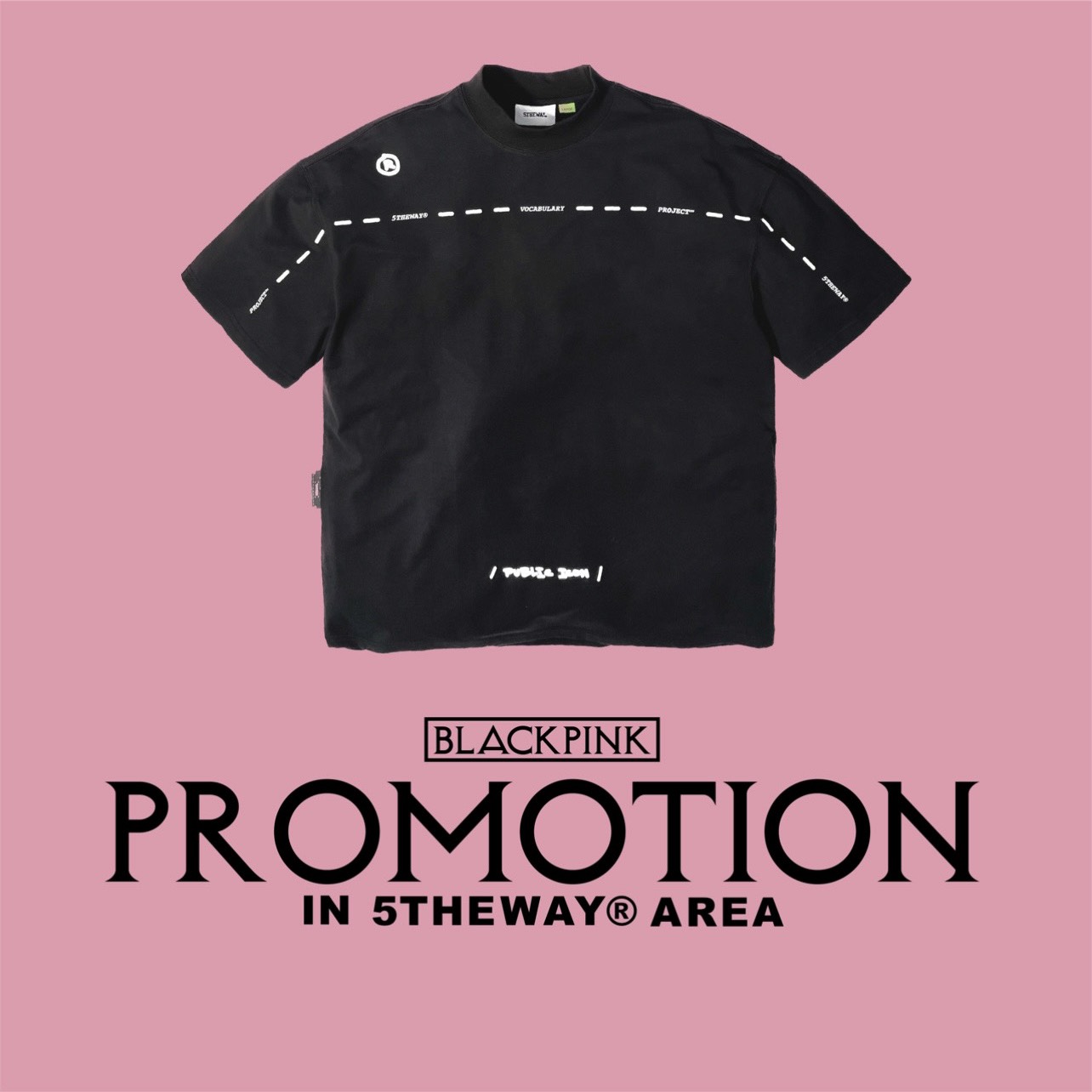 5THEWAY /street vocabulary/ DROP SHOULDER TEE - BLACK aka Áo Thun Xệ Vai