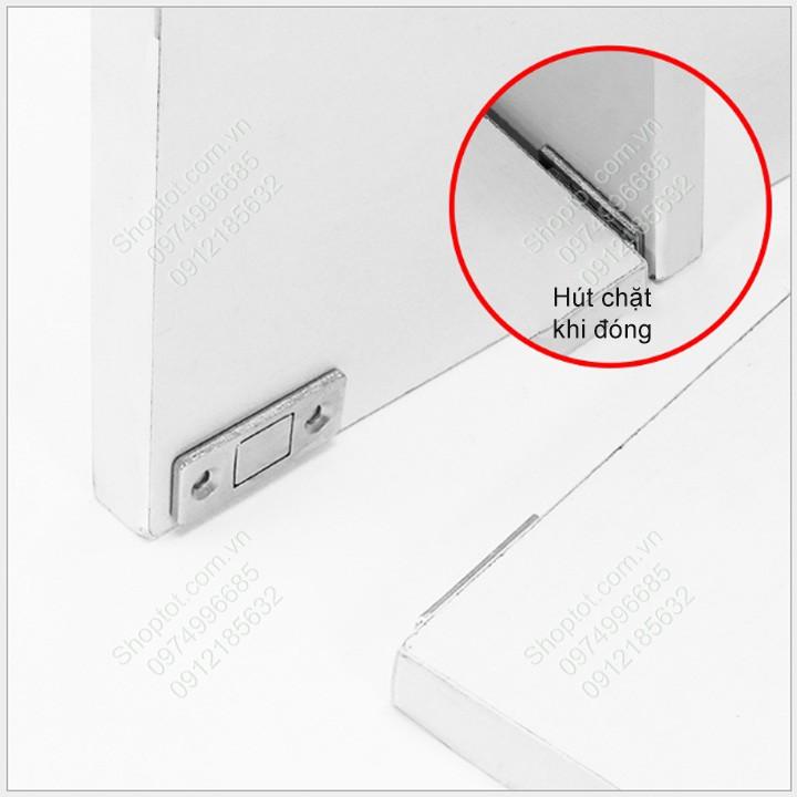 Bộ 2 chốt nam châm mini cho cửa tủ, ngăn kéo bàn với nam châm mỏng, lực hút mạnh có băng dính 2 mặt và vít kèm theo