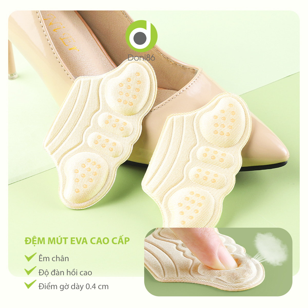 Combo 2 cặp lót giày cao gót hình cánh bướm giúp giảm size, chống trầy da, tuột gót - Doni - DOPK275