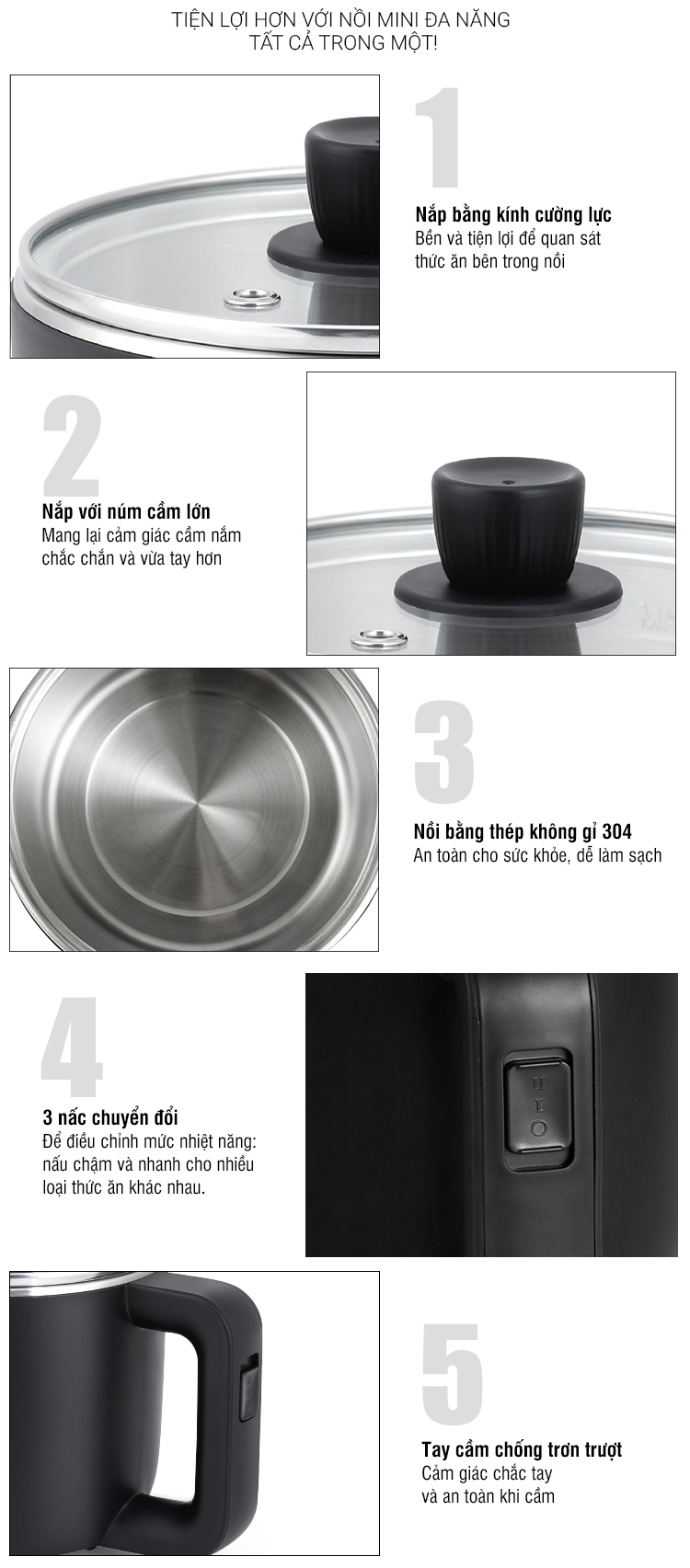 Nồi Điện Đa Năng Lock&Lock EJP116BLK - Hàng Chính Hãng