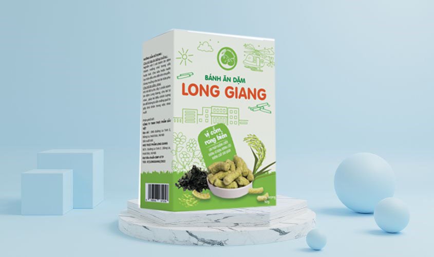 Bánh ăn dặm vị cốm rong biển Long giang  