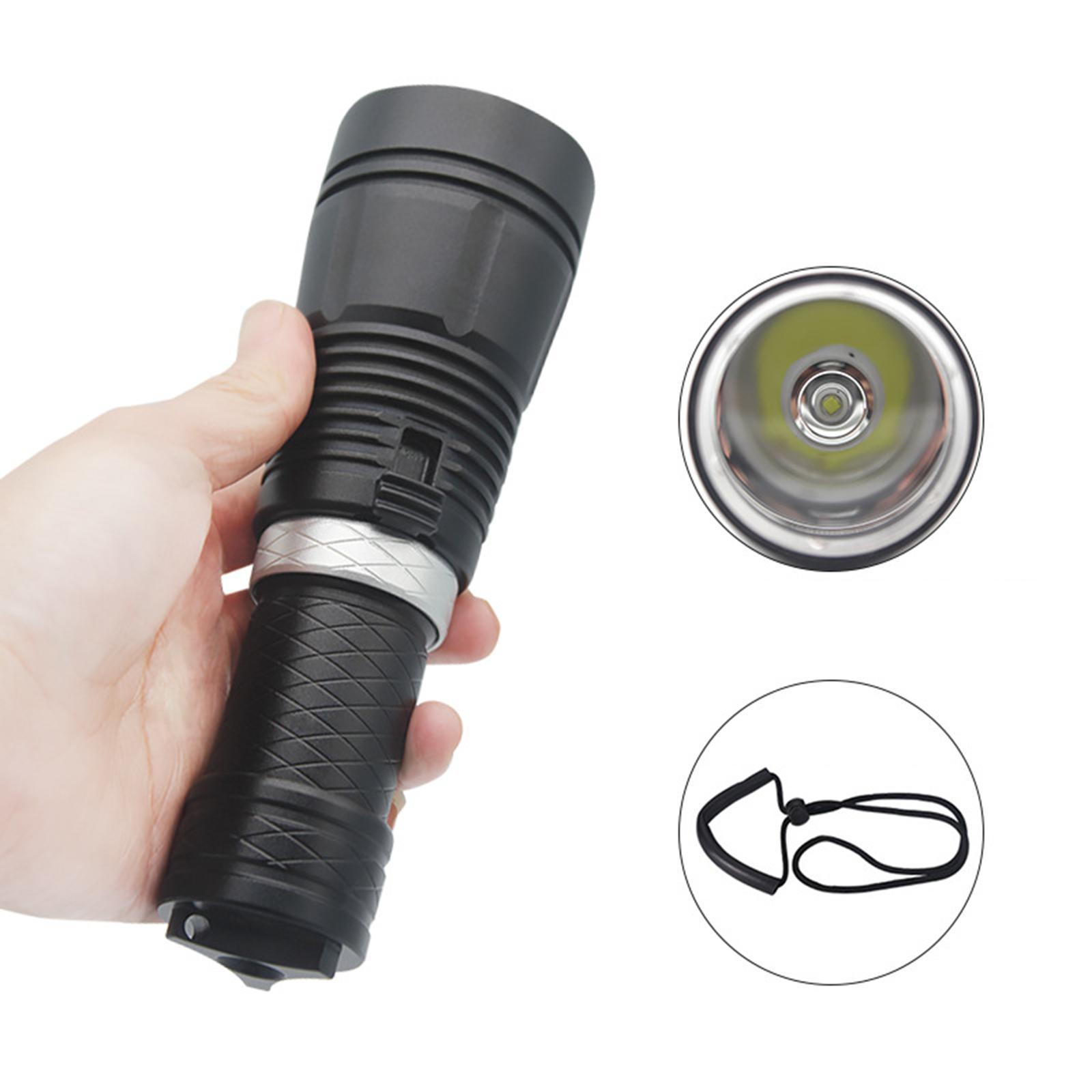 Scuba Diving Flashlight Waterproof Aluminum Alloy Floodlight Diving Light Submarine Light for Underwater Outdoor Fishing Night 80-100M