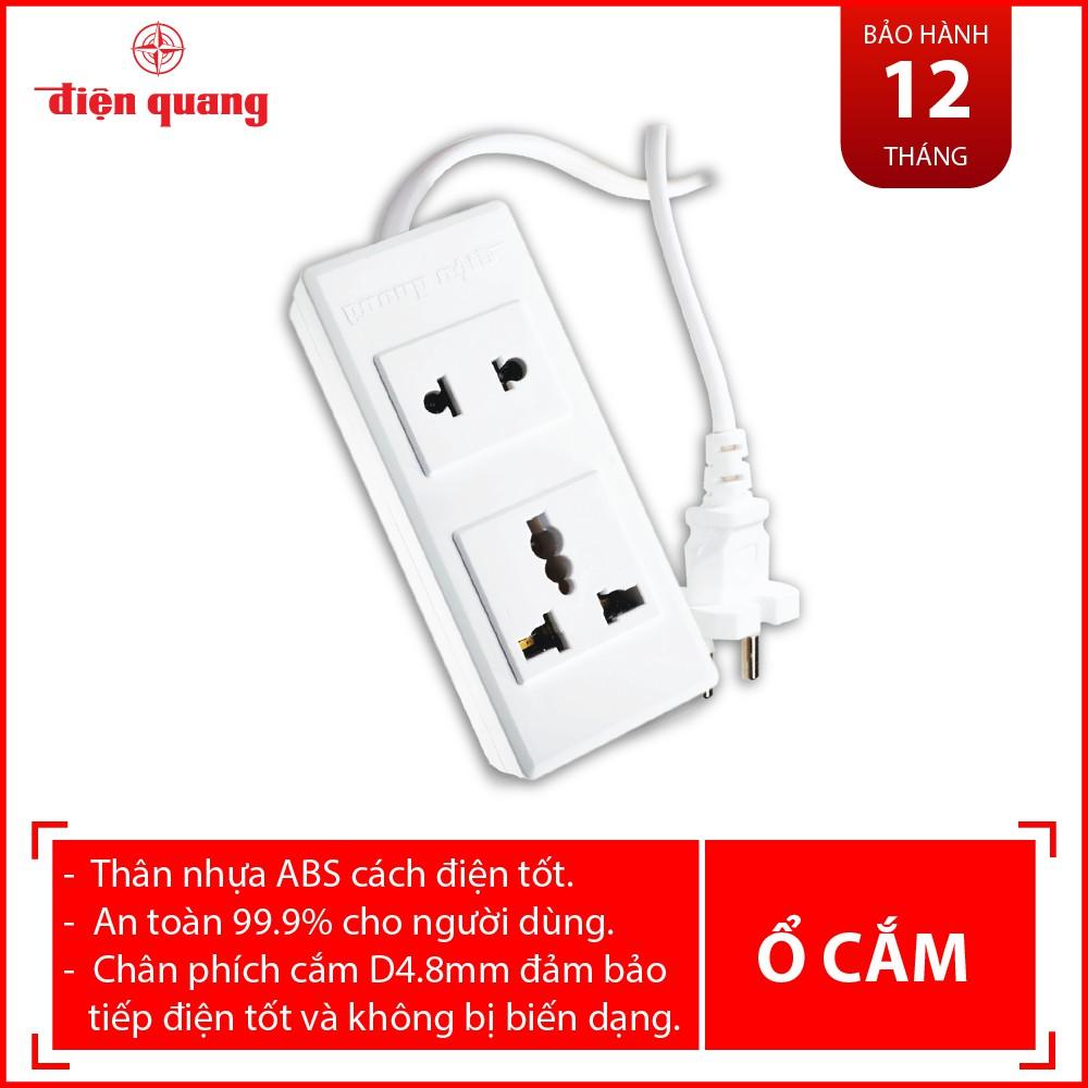  Ổ cắm Điện Quang ĐQ 001A-02 (2 lỗ)