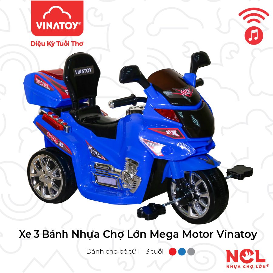 Xe 3 Bánh Nhựa Chợ Lớn Mega Motor - M1817B-X3B