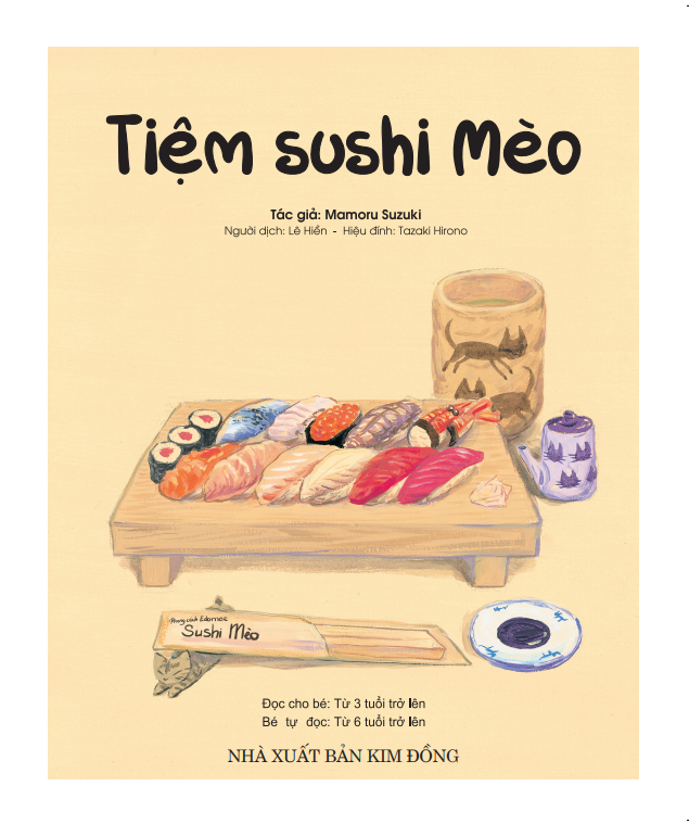 Sách cho bé từ 3 tuổi - Phát triển tư duy Tiệm Sushi Mèo (Tranh truyện ehon Nhật Bản)