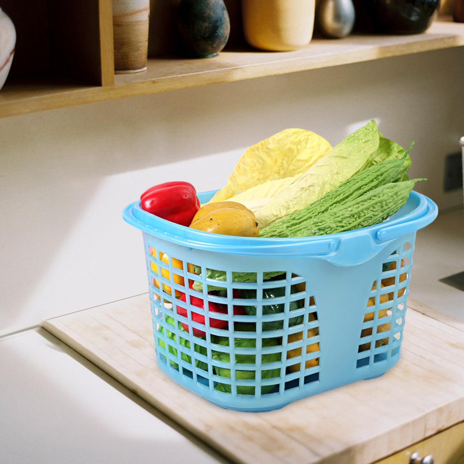 Shopping Basket Food Storage Baskets with Handle for Bathroom Office Bedroom