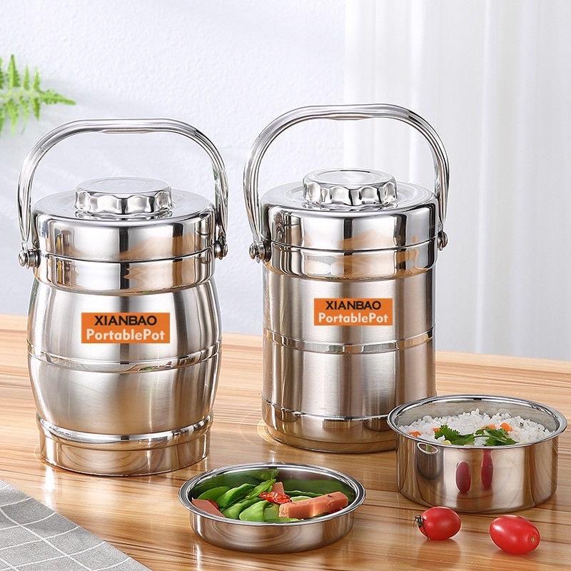 Cặp Lồng Inox Xianbao 1,6Lit 3 Tầng Cực Sịn Sò