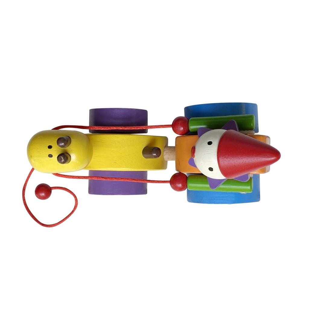 Đồ chơi gỗ Chú hề cưỡi xe hươu | Winwintoys 62262 | Phát triển trí tưởng tượng | Đạt tiêu chuẩn CE và CR