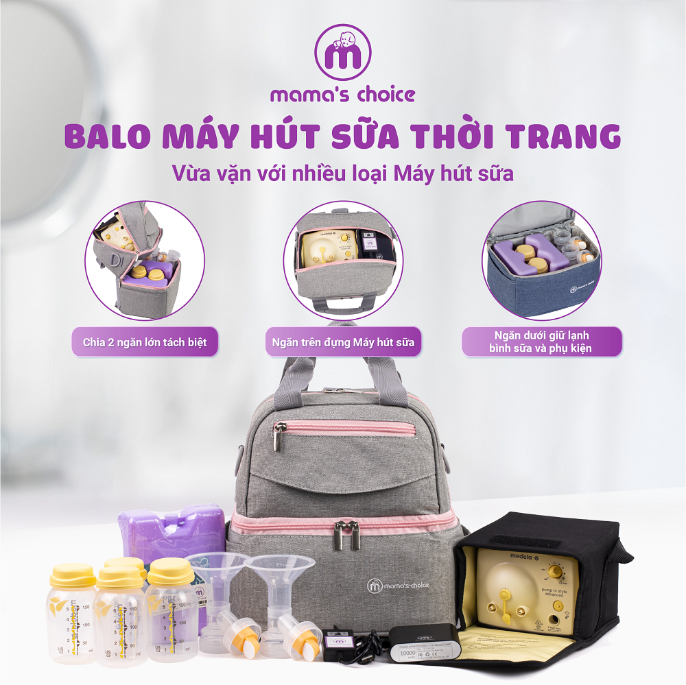Hút Sữa Di Chuyển Mama’s Choice, Combo Thiết Kế Nhỏ Gọn, Hút Sữa Mọi Lúc Mọi Nơi, Bảo Quản Sữa Mẹ Lên Đến 14 Tiếng